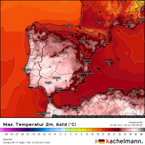 Große Hitze auf der Iberischen Halbinsel – bis 40 Grad!
