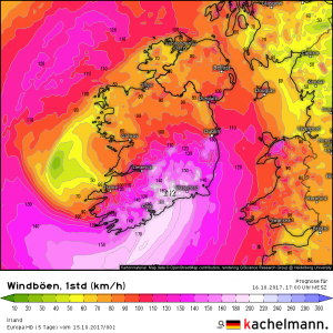 Aktuell Hurrikan Ophelia CAT 3 – morgen gefährlicher Orkan für Irland!