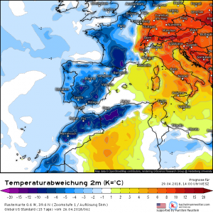 Kühl und regnerisch in Südwesteuropa