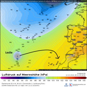 Tropischer Sturm/Hurrikan Leslie – in Richtung Madeira unterwegs