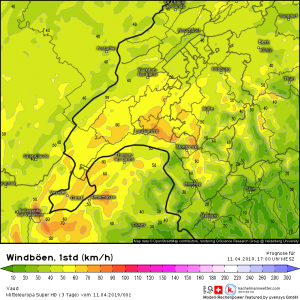 Schweiz: Stürmischer Nordostwind/Bise am Genfersee