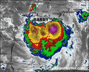 Tropensturm BARRY bringt in Louisiana extreme Regenfälle