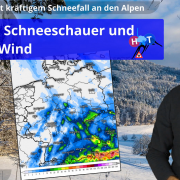 Nordwestlage mit Schneeschauern und Wind – Alpen kräftige Schneefälle