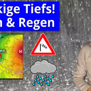 Knackige Tiefs: Viel Regen, Sturm und Schnee