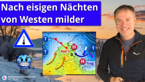 Eisige Nächte, dann von Westen her milder